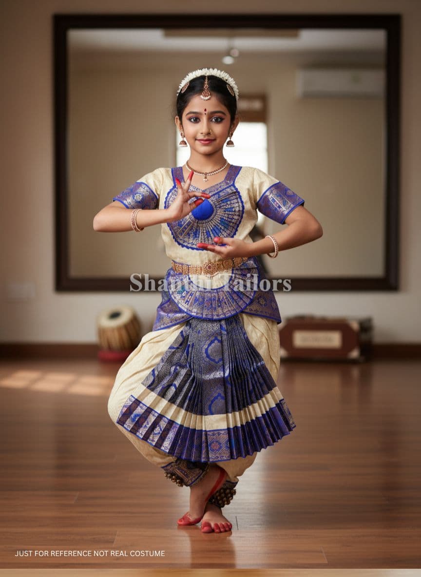 Bharatanatyam Pant Costume (SSD Model) for Arangetram, art silk fabric texture.