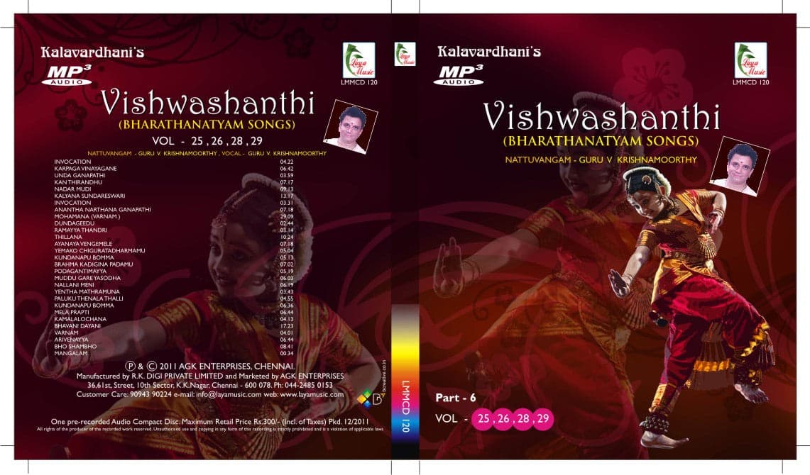 VISHWASHANTHI VOL-25,26,28,29 CD cover. Indian devotional music album.