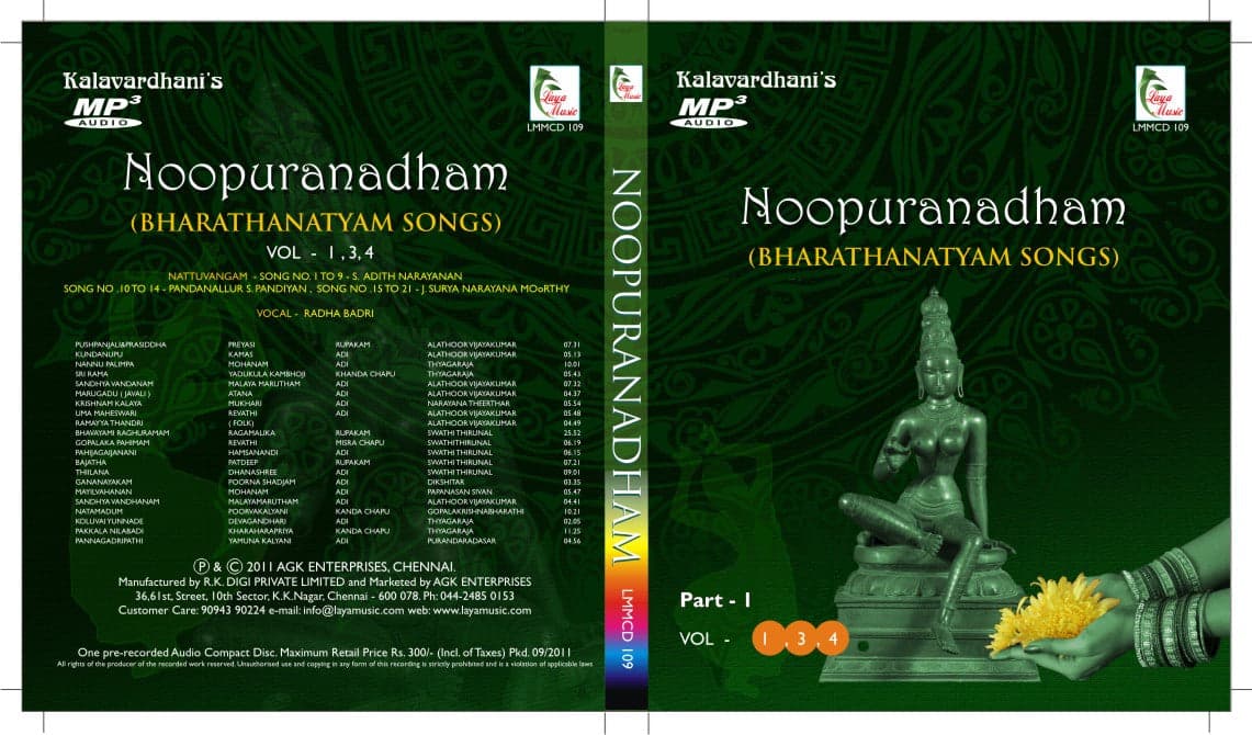 NOOPURANADHAM VOL-1,3,4 (BHARATHANATYAM )  | CD - Music