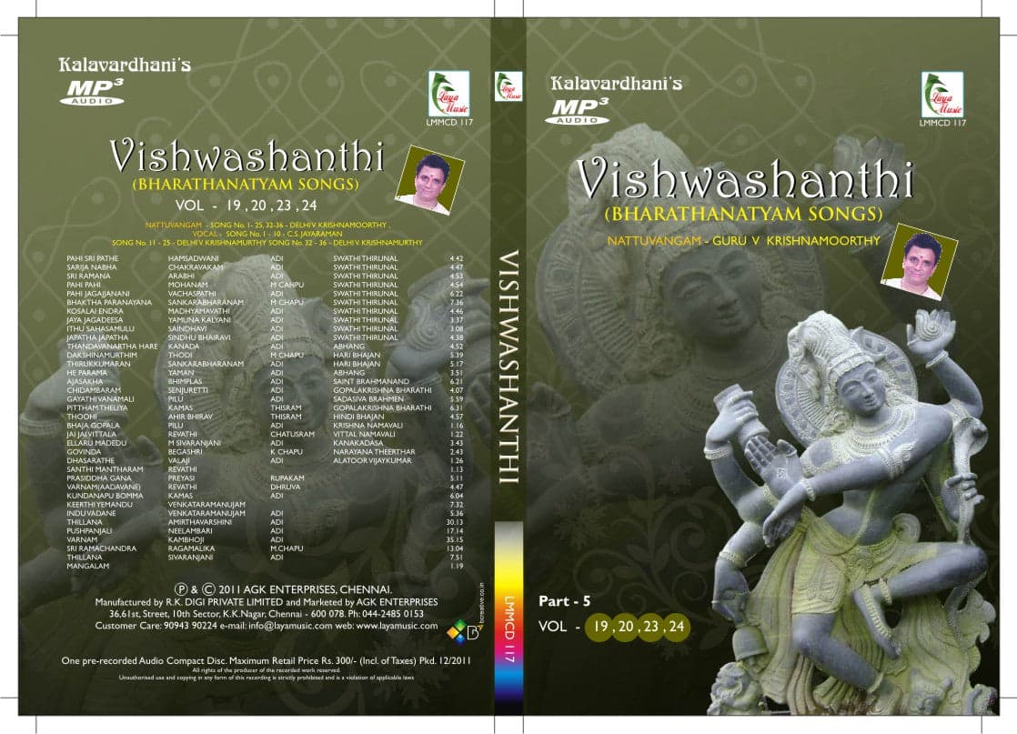 Vishwashanthi VOL-19,20,23,24 CD cover. Indian devotional music album.