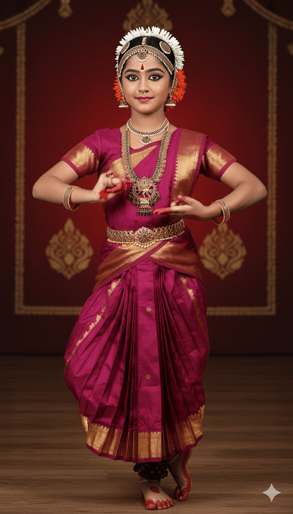 Mango Haram with Natarajar. Ruby Temple Jewellery. Full view of traditional Indian dance necklace.