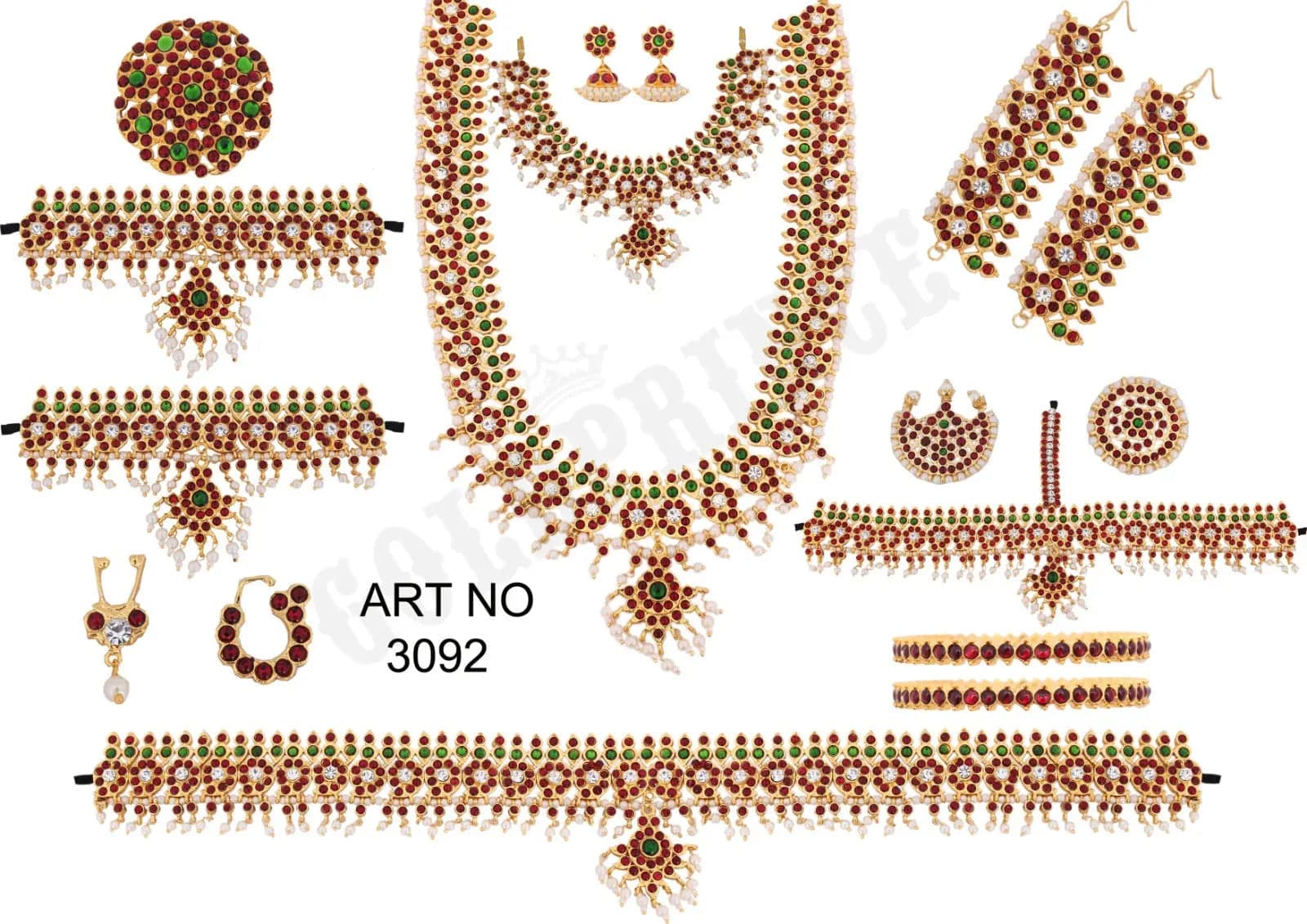 Mango Full Set with Pearls | Imitation Bharatnatyam Set