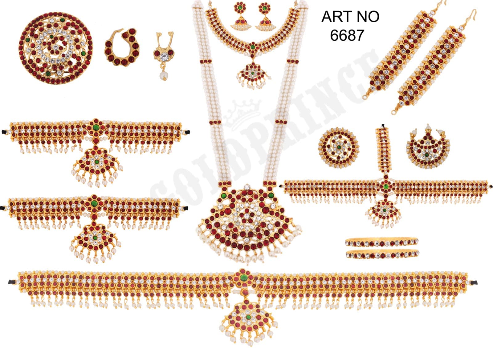 Soundarya Full set jewellery | Imitation Dance Jewellery | ART 6687