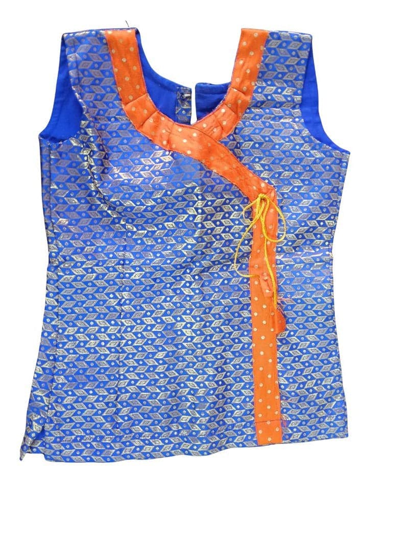 Baby Krishnar Top details, gold zari floral design, traditional attire