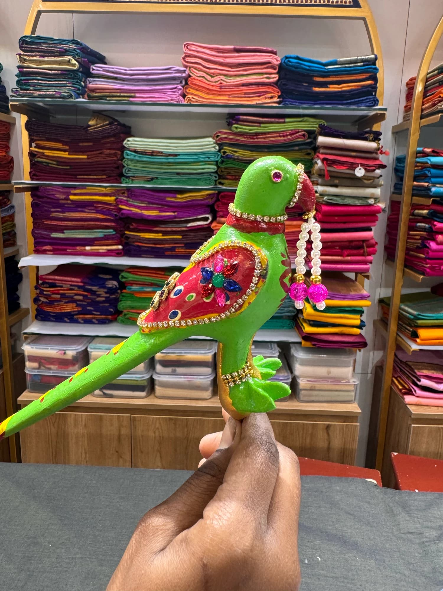 Fibre Andal Kili parrot accessory for Bharatanatyam dance