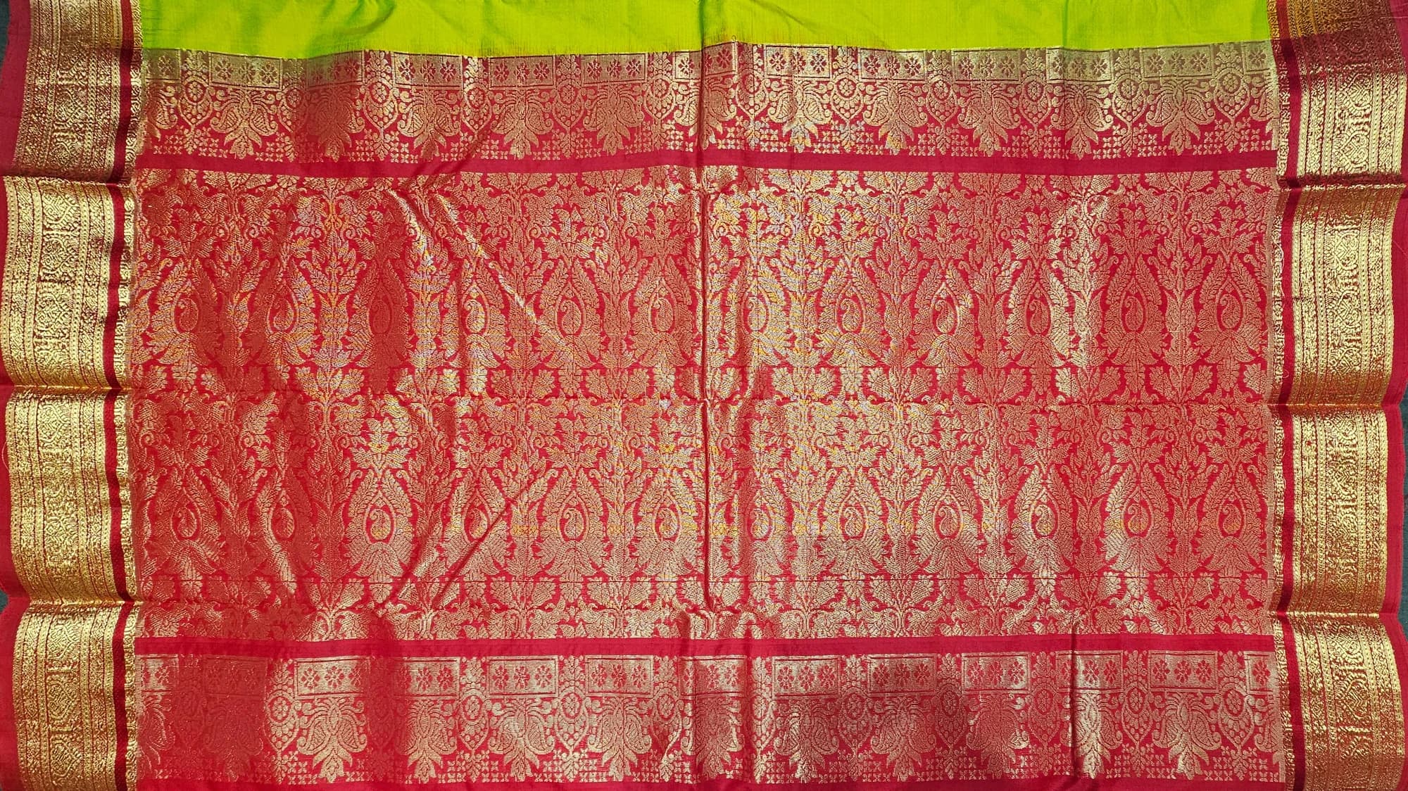 Sneha Green w Maroon | Dharmavaram Silk Saree