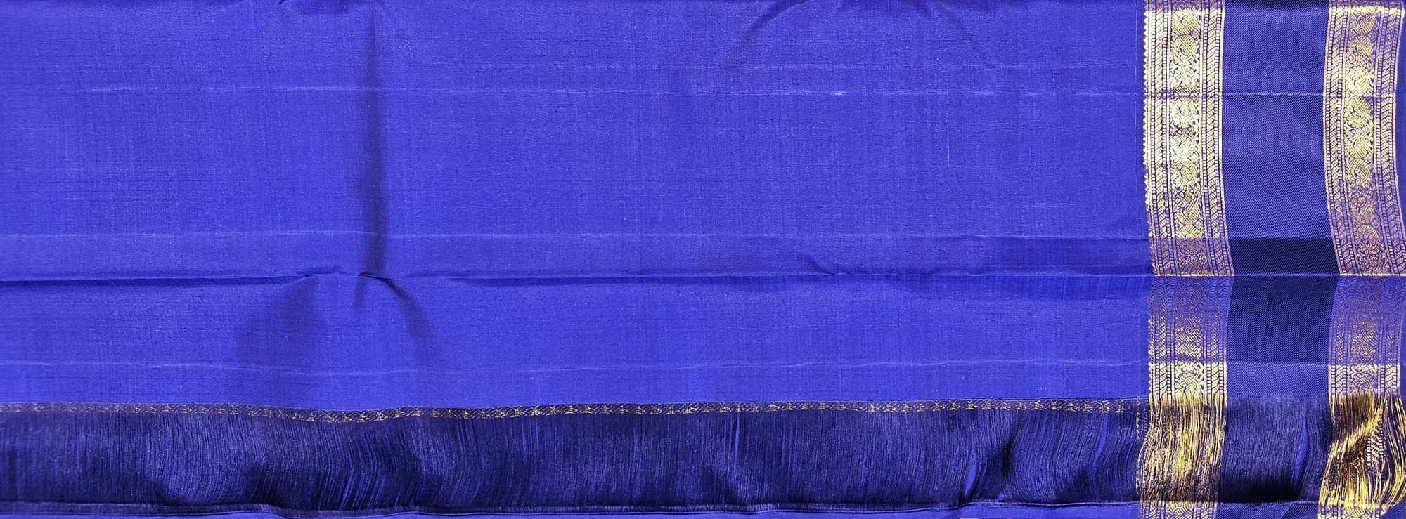 Orange with Dark Blue | Kanchipuram Silk Saree | Arangetram | SESS81