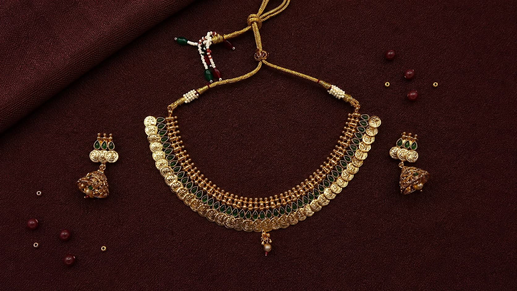 Kasumallai w Earrings | Short Necklace | Fashion Jewellery | NAV754