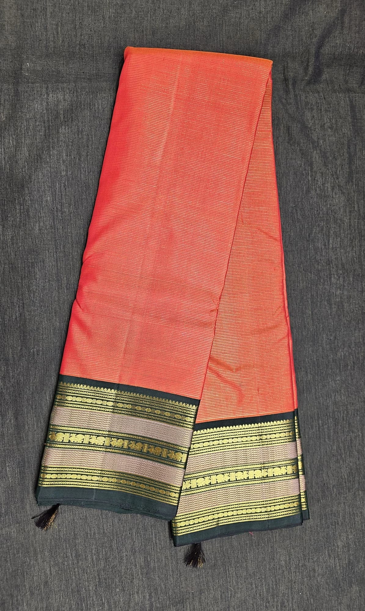 Orange with Green | Kanchipuram Silk Saree | Arangetram | SESS24