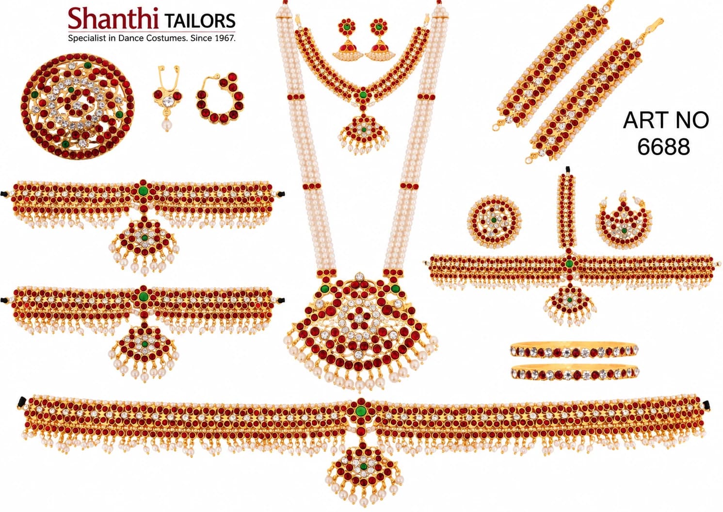 Soundarya Full set jewellery | Imitation Dance Jewellery | ART 6688