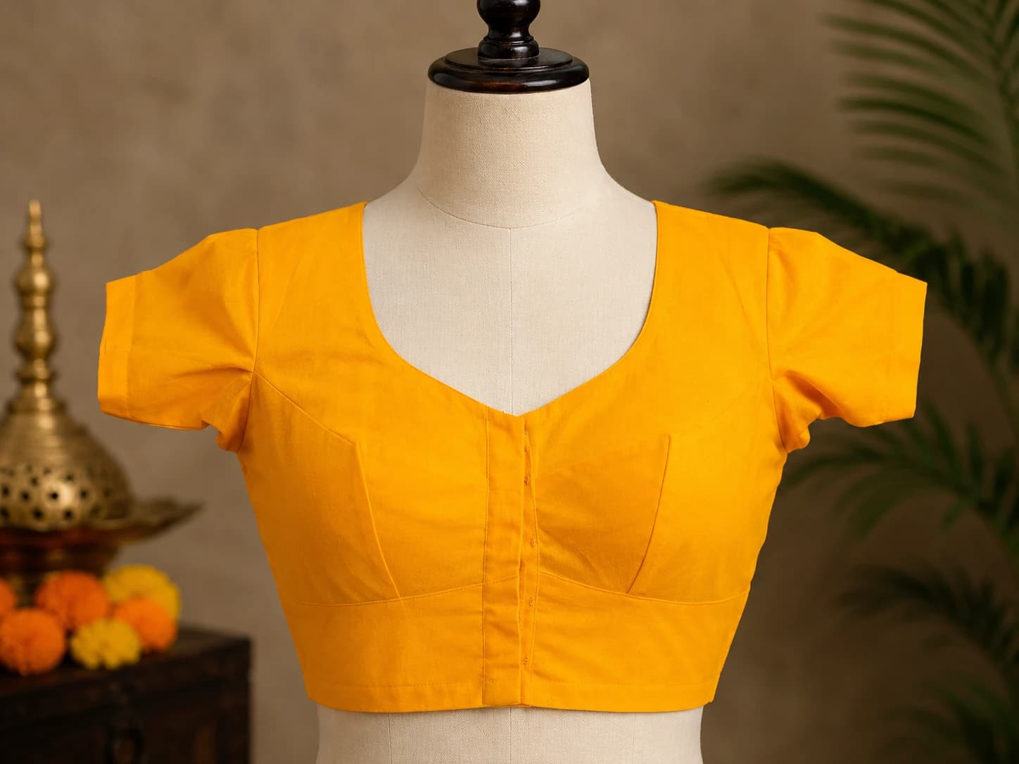 Readymade Cotton Blouse with Lining for Bharatanatyam | All Sizes - Dance Costumes