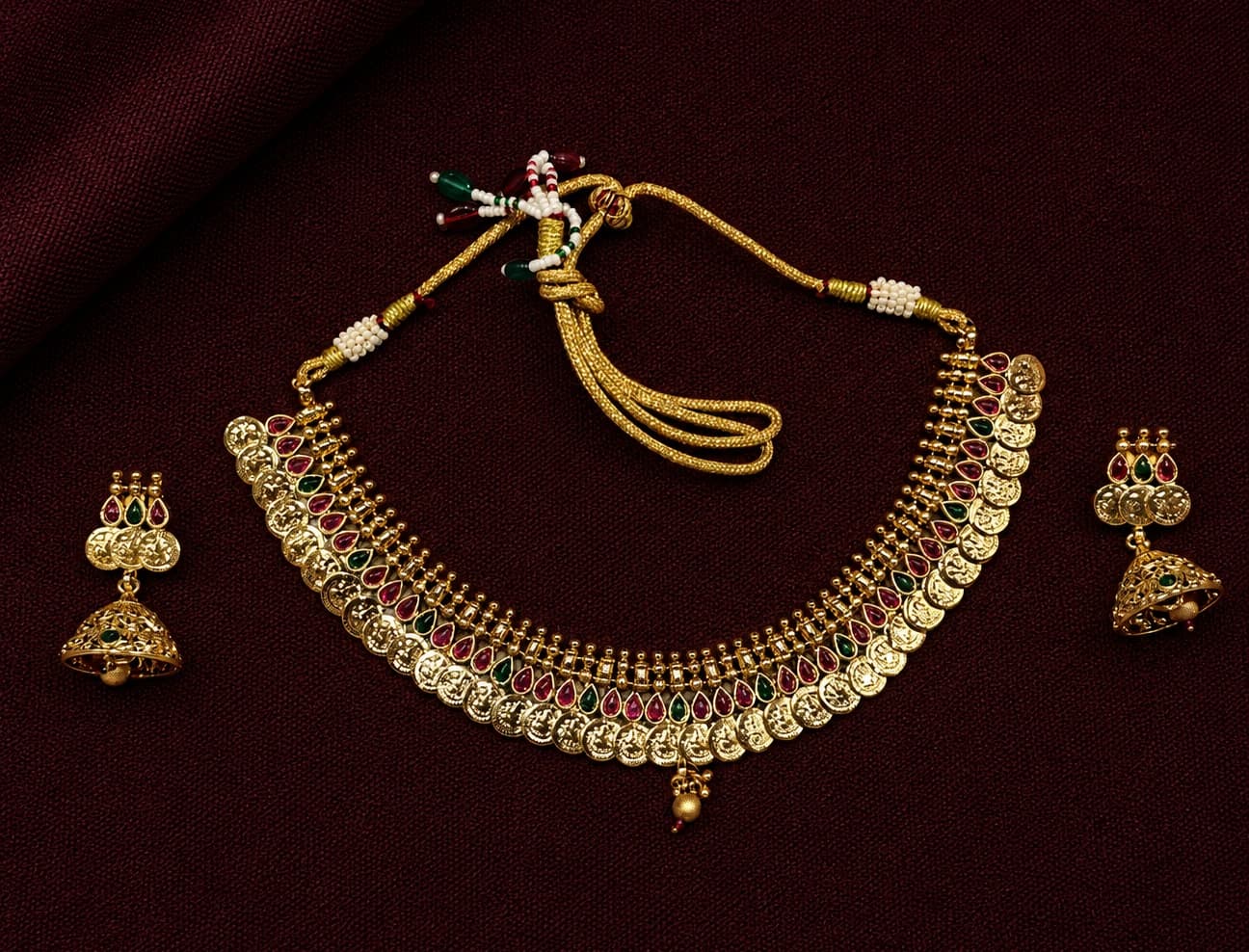 Kasumallai w Earrings | Short Necklace | Fashion Jewellery | NAV754