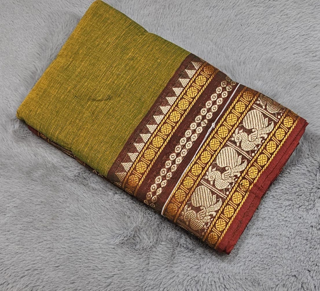 Cotton practice saree with Annam Border, dance practice saree full view
