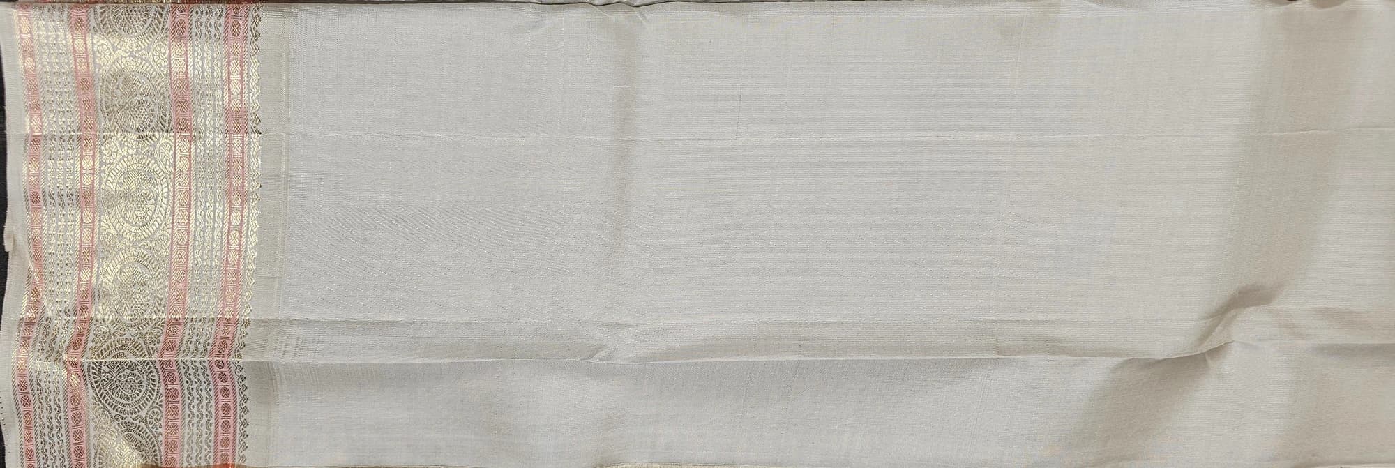 Peacock Blue w Off White |  Kanchipuram Silk Saree | SESS95