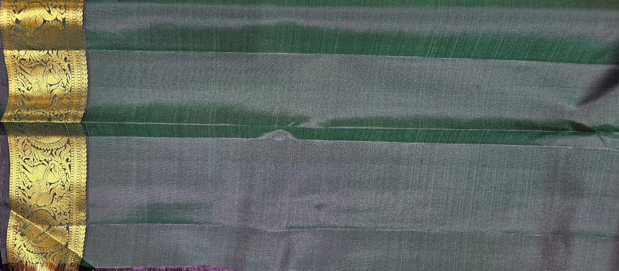 Off White w Green  |  Kanchipuram Silk Saree |  SB546