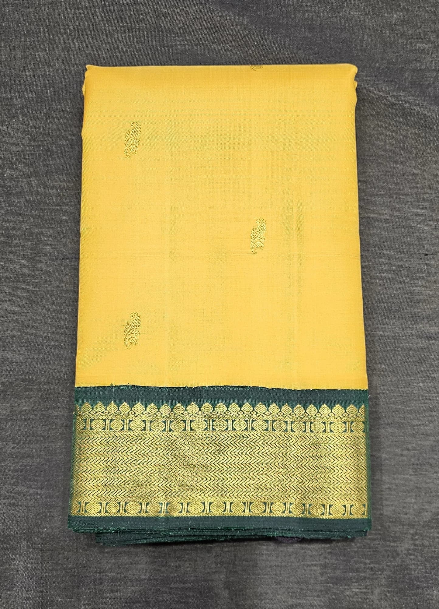 Yellow w Green | Kanchipuram Silk Saree | SBS43