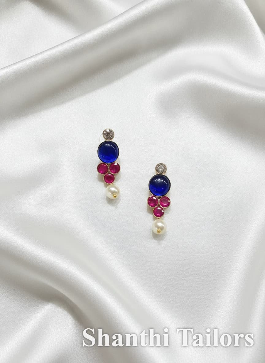 Ruby Pearl Earrings | Original Temple Jewellery | TJST44