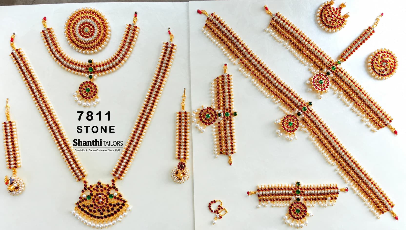 Soundarya Full set jewellery | Imitation Dance Jewellery | 7811 Stone