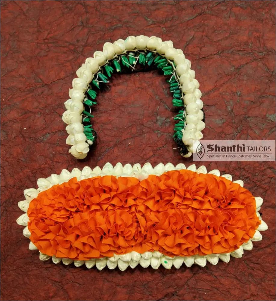 Shanthi Tailors Bharatanatyam paper flower hair accessory set for dance costume