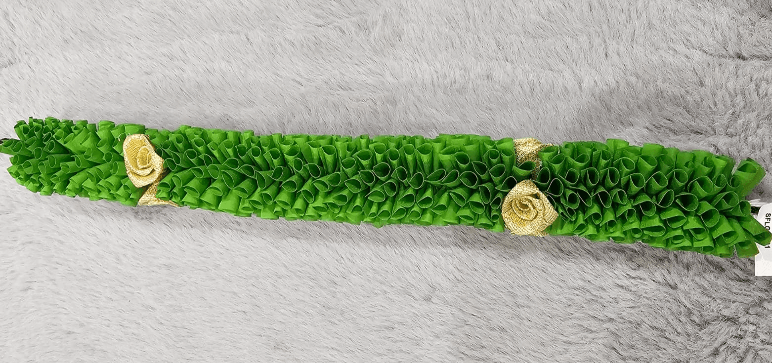 Colour Flowers Cloth: Assorted cloth flowers for Bharatanatyam hairstyles.