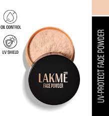 Lakme Face Powder close-up. Indian dance makeup, shine control, long-lasting matte powder.