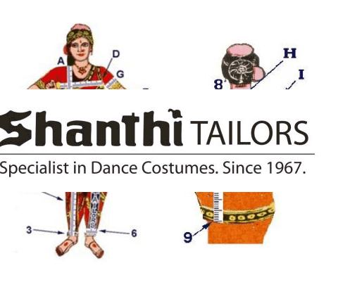 Measuring guide for a perfect fit: Male Bharatnatyam dress, Kuchipudi dress, and other dance costumes.