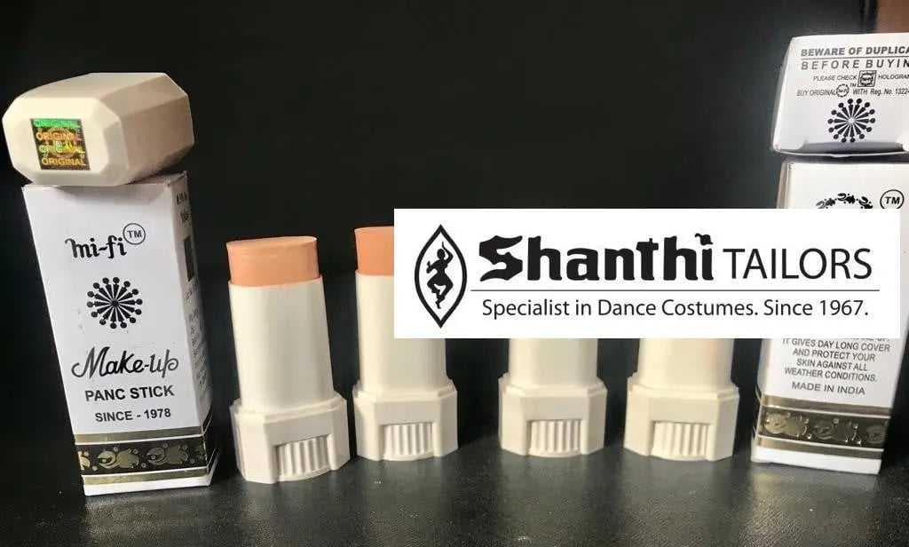 Mifi PanStick for Bharatnatyam makeup from Shanthi Tailors Chennai. Stage-ready coverage.