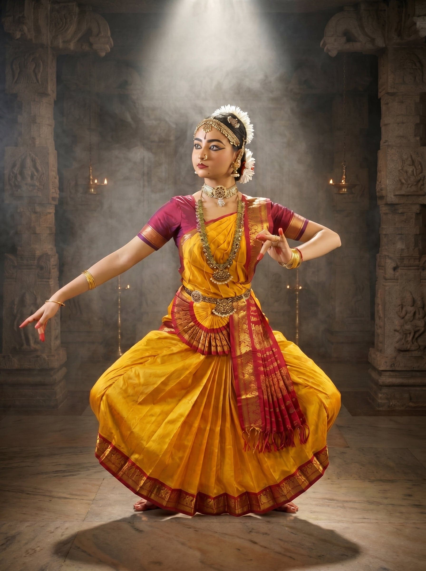 Saree Wrap Style | Bharatanatyam Saree Costume |  Custom Tailored Silk (Est. 1967)