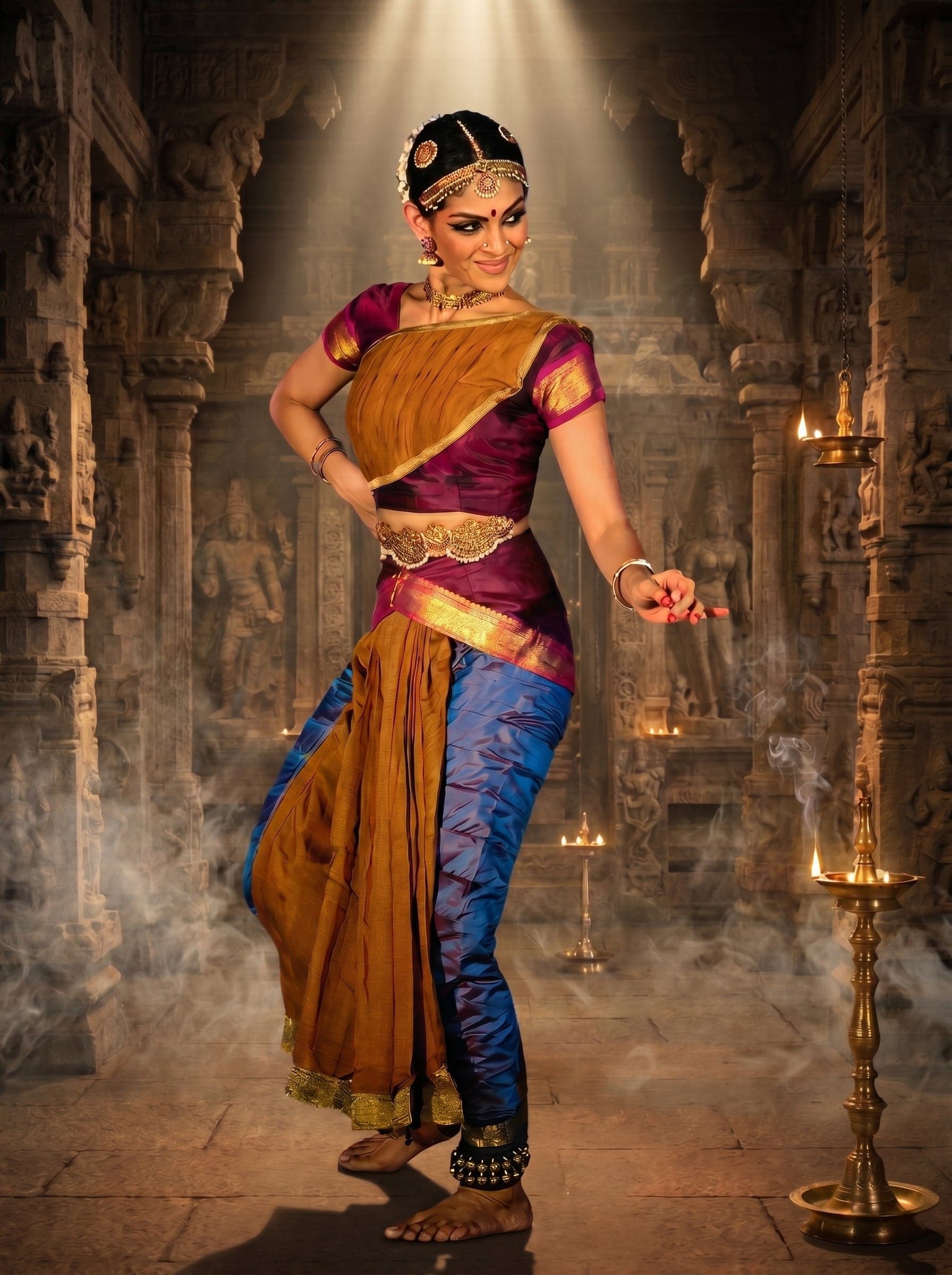 Rukmani Style Katcham | Bharatanatyam Costume |  Custom Tailored Silk (Est. 1967)