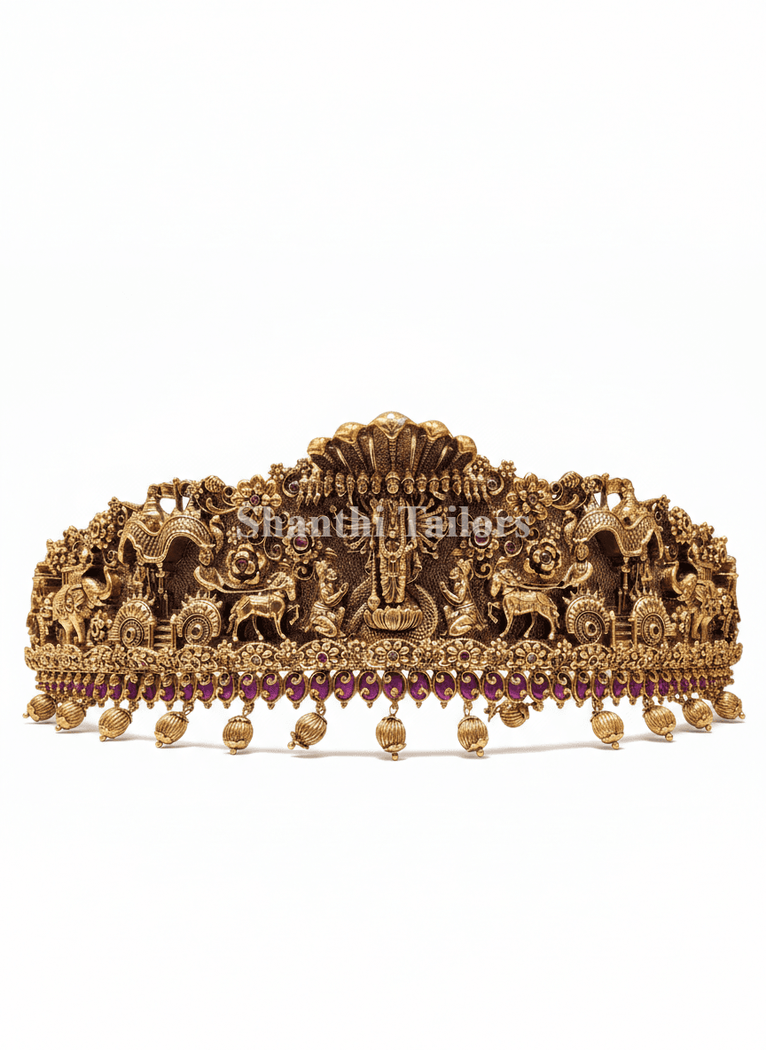 Bharatanatyam Antique Copper Hip Belt | Arangetram Vaddanam | Belt | 108025