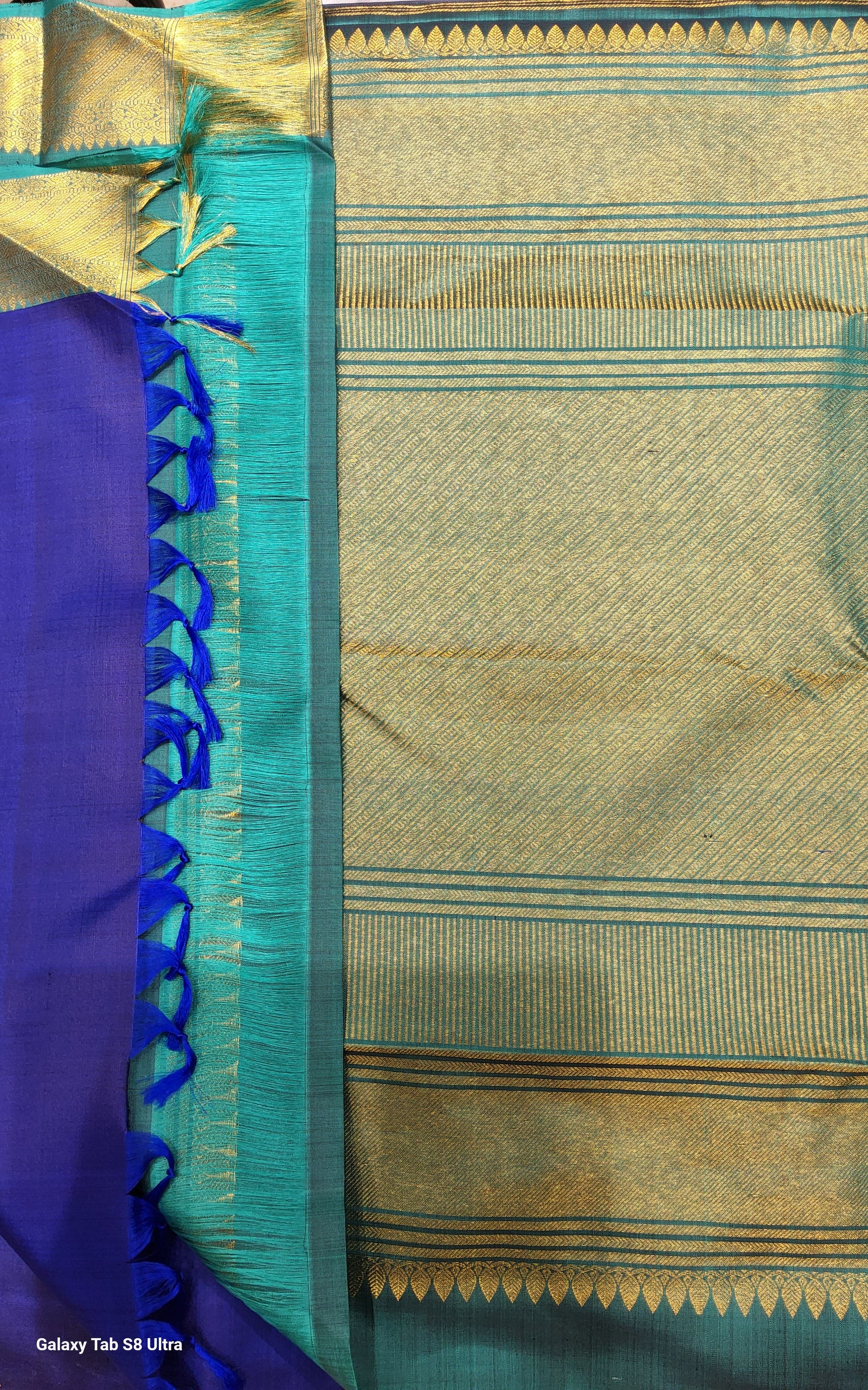 Bharatanatyam Arangetram Kanchipuram Silk Saree - Royal Blue Gold