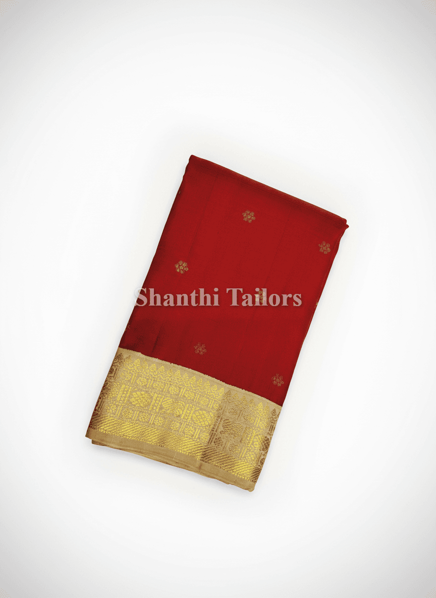Arangetram Bharatanatyam Kanchipuram Silk Saree - Ruby Red Gold Zari