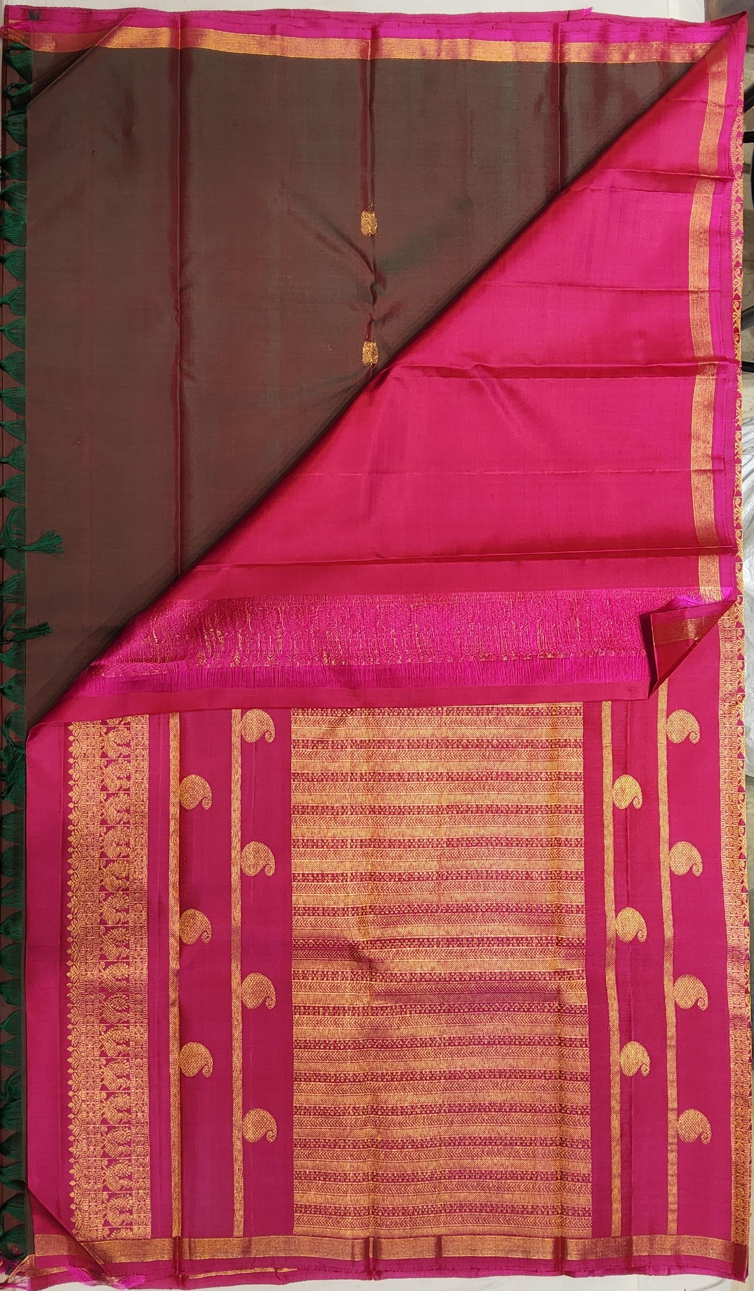 Bharatanatyam Kanchipuram Silk Saree | Cocoa Brown Handloom