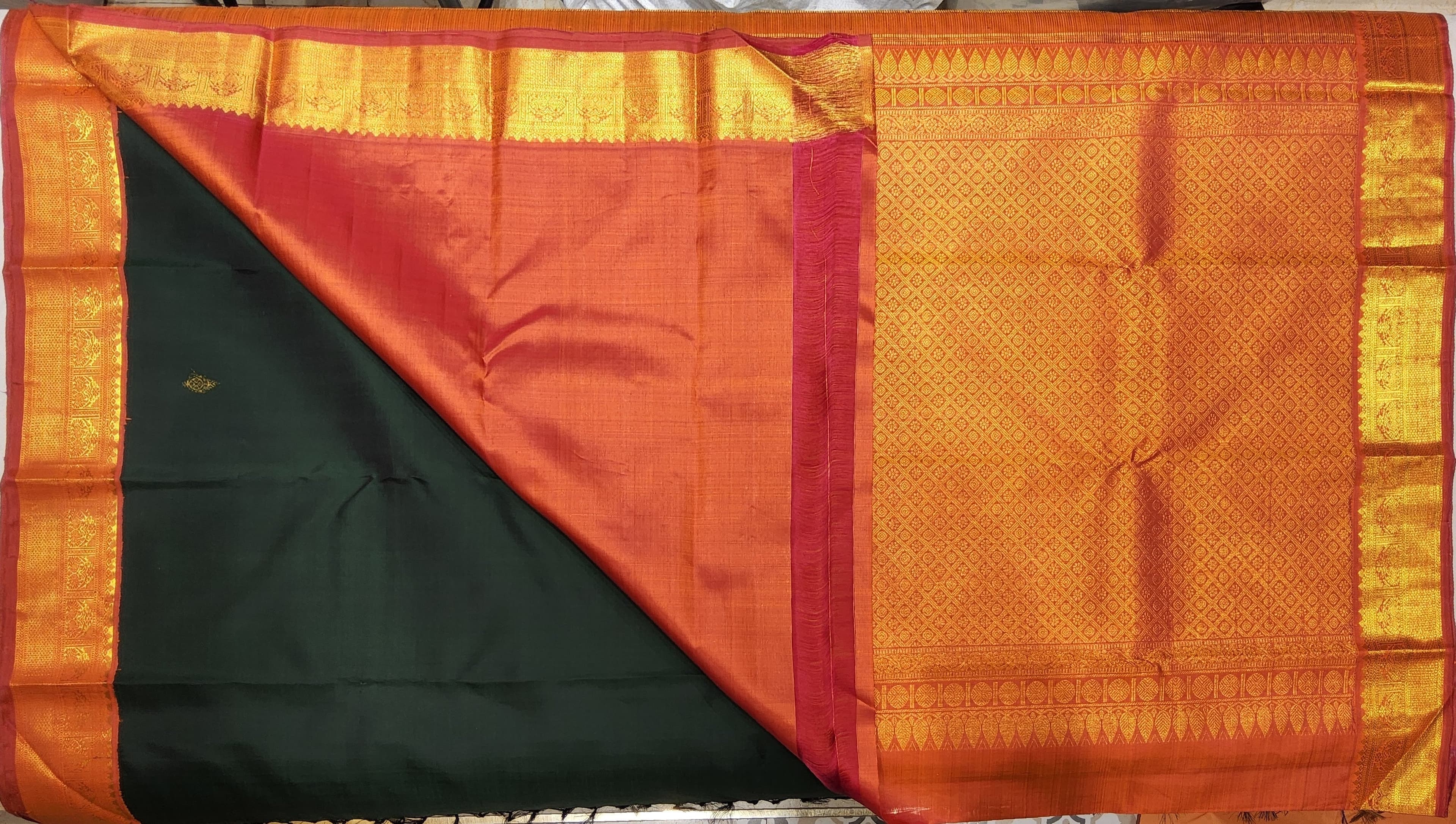 Bharatanatyam Arangetram Kanchipuram Silk Saree - Deep Green