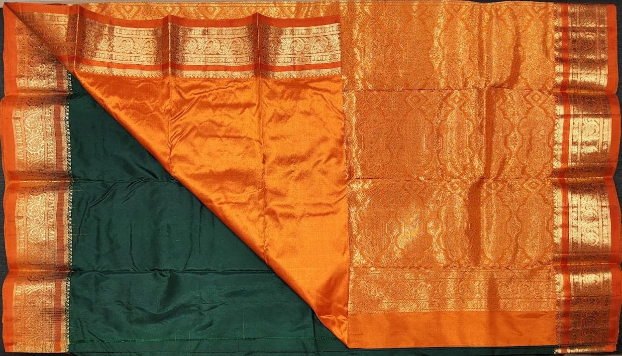 Dharmavaram Silk Saree: Forest Green for Bharatanatyam Dance