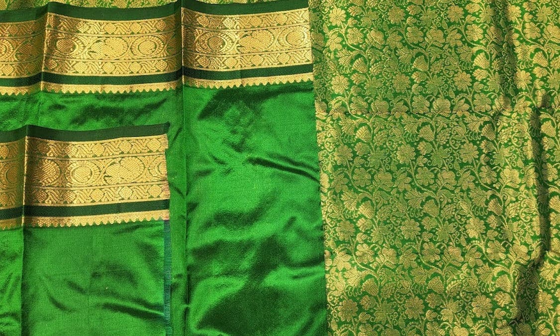 Emerald Green Dharmavaram Silk Saree | Bharatanatyam Costume