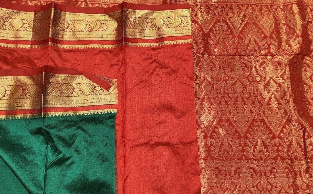 Dharmavaram Silk Saree for Bharatanatyam Arangetram - Green & Red