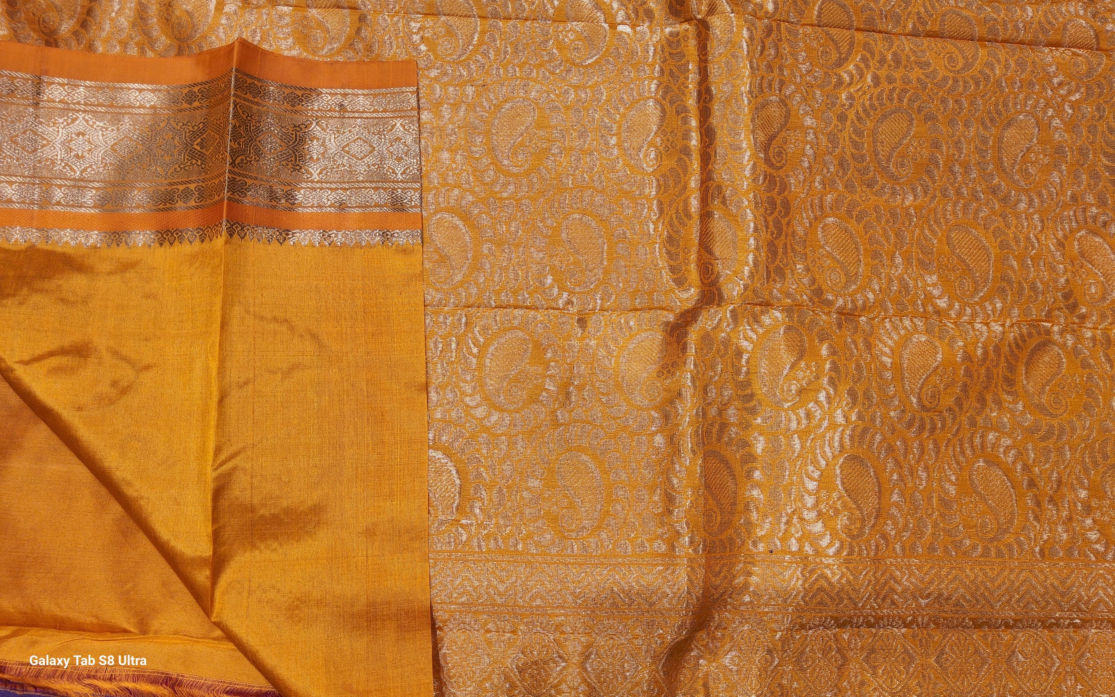 Golden Yellow Dharmavaram Saree for Arangetram & Bharatanatyam