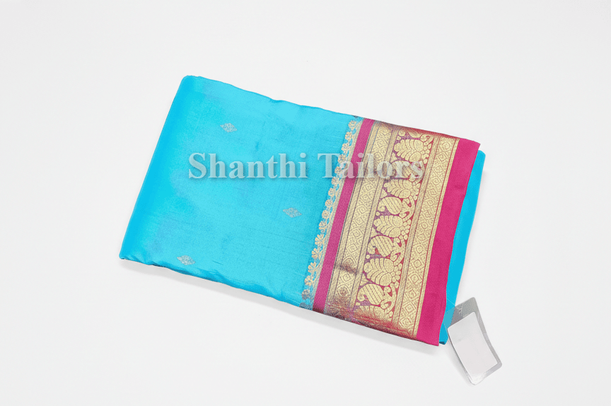 Sky Blue  Pink | Dharmavaram Silk Saree | SO680