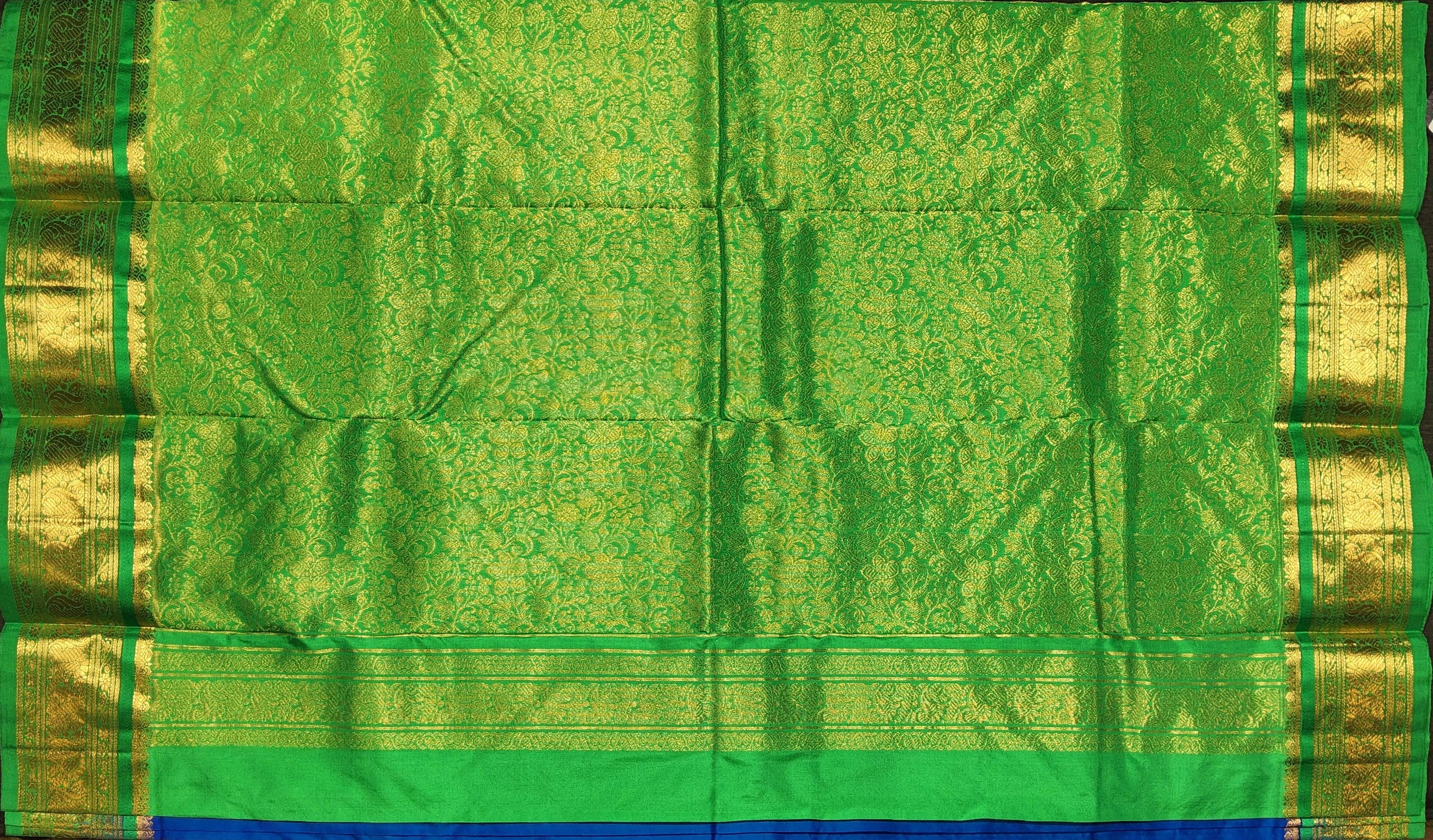 Dharmavaram Silk Saree: Ramar Blue & Green for Bharatanatyam Dance