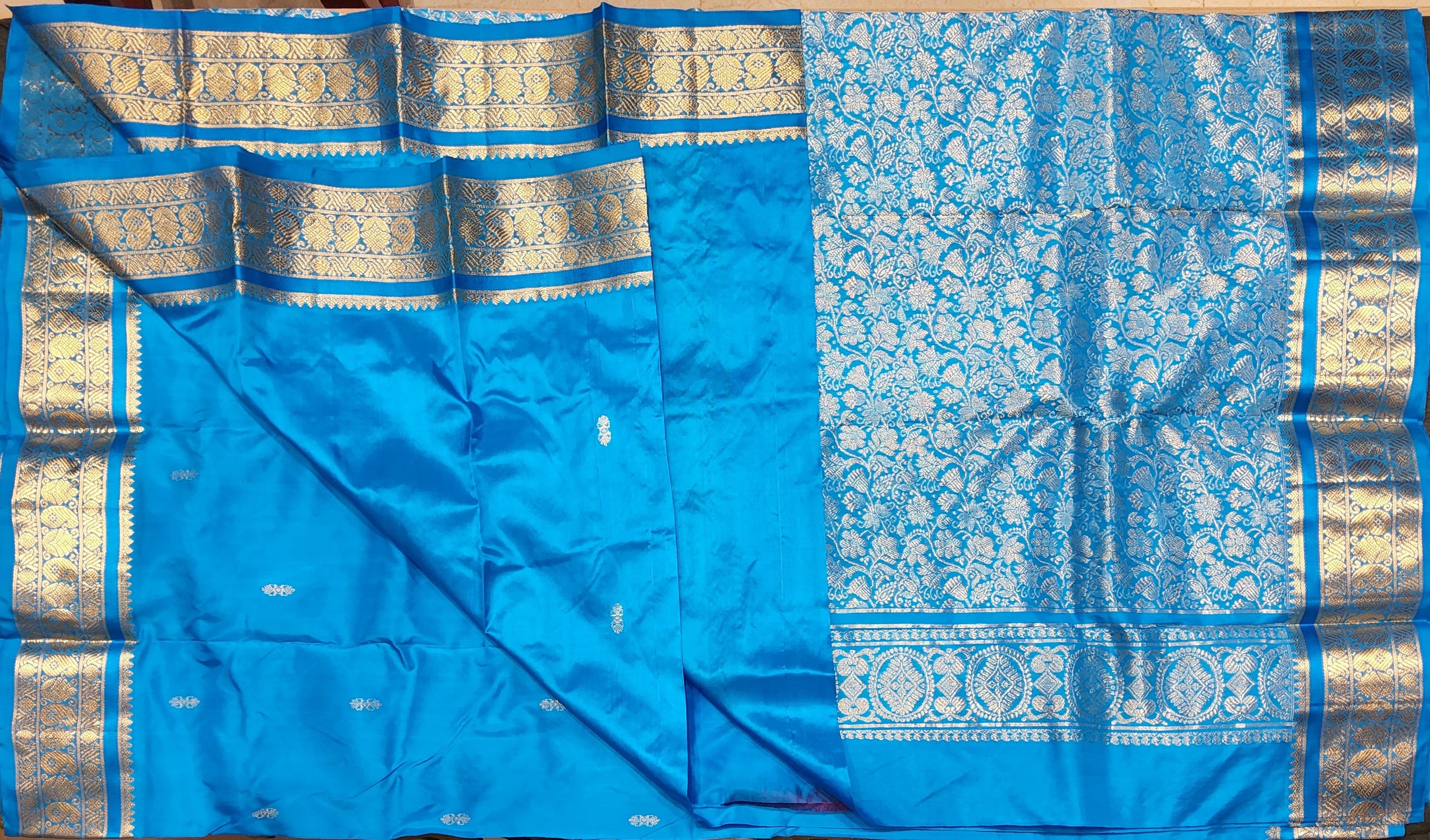 Ramar Blue Dharmavaram Silk Saree for Bharatanatyam Arangetram