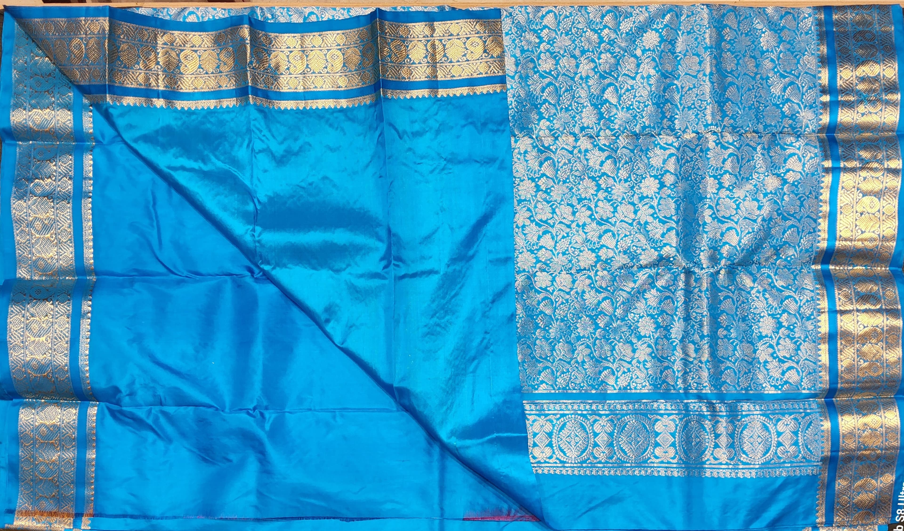 Ramar Blue Dharmavaram Silk Saree for Bharatanatyam Arangetram