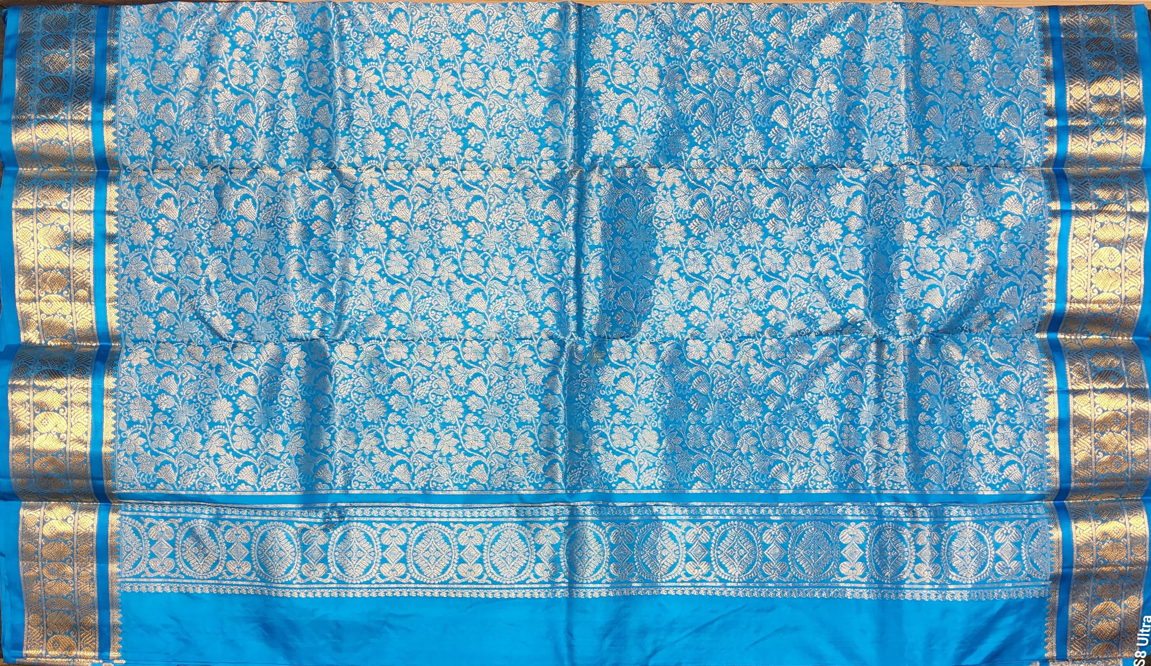 Ramar Blue Dharmavaram Silk Saree for Bharatanatyam Arangetram