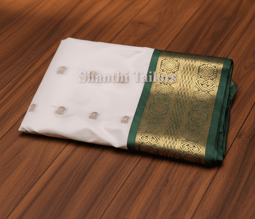 White with Green | Margam Saree