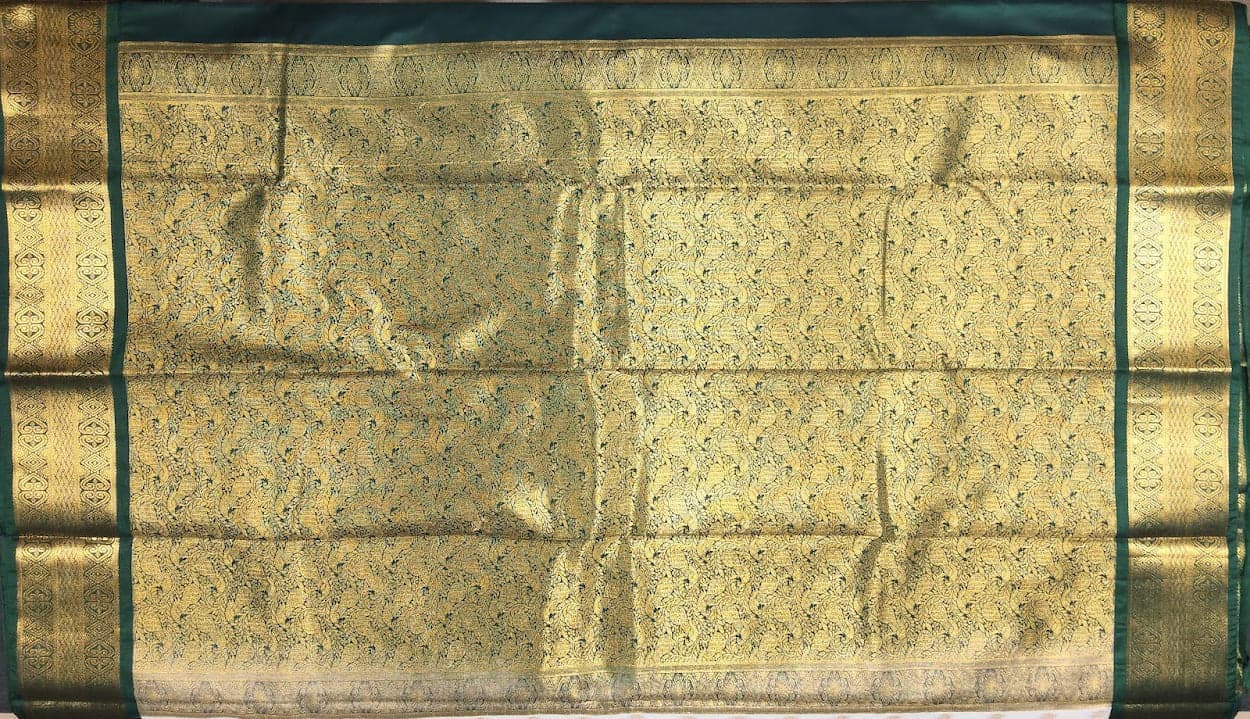 Bharatanatyam Dress: White & Green Margam Saree for Arangetram