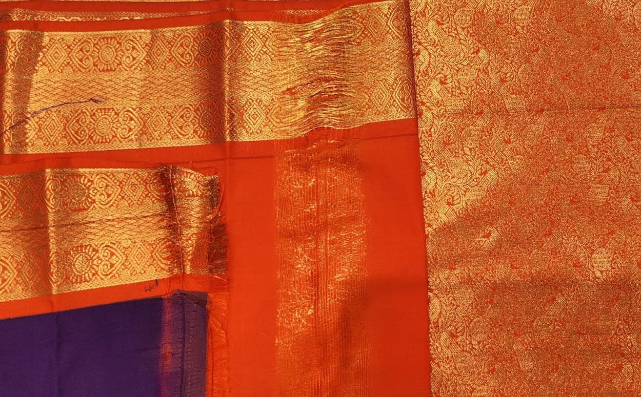 Bharatanatyam Vadamalli Purple Kanchipuram Silk Saree for Arangetram