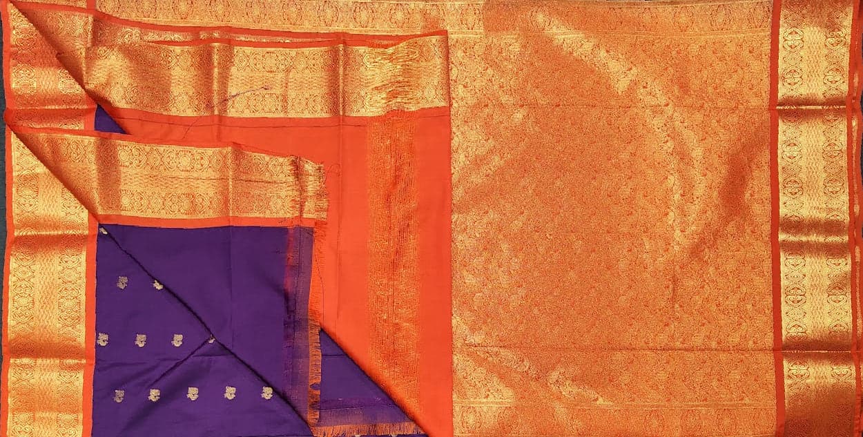 Bharatanatyam Vadamalli Purple Kanchipuram Silk Saree for Arangetram