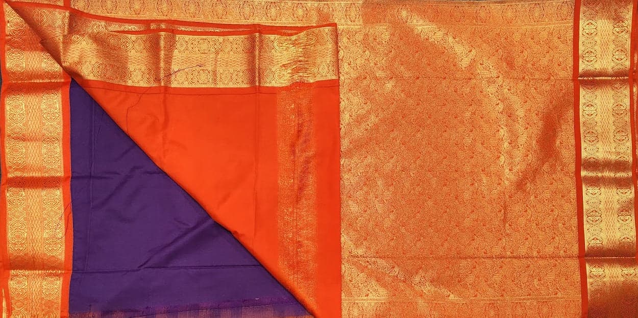 Bharatanatyam Vadamalli Purple Kanchipuram Silk Saree for Arangetram