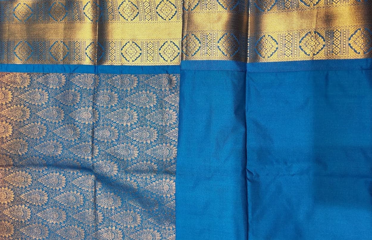 Bharatanatyam Saree Red & Blue | Arangetram Silk Dance Costume