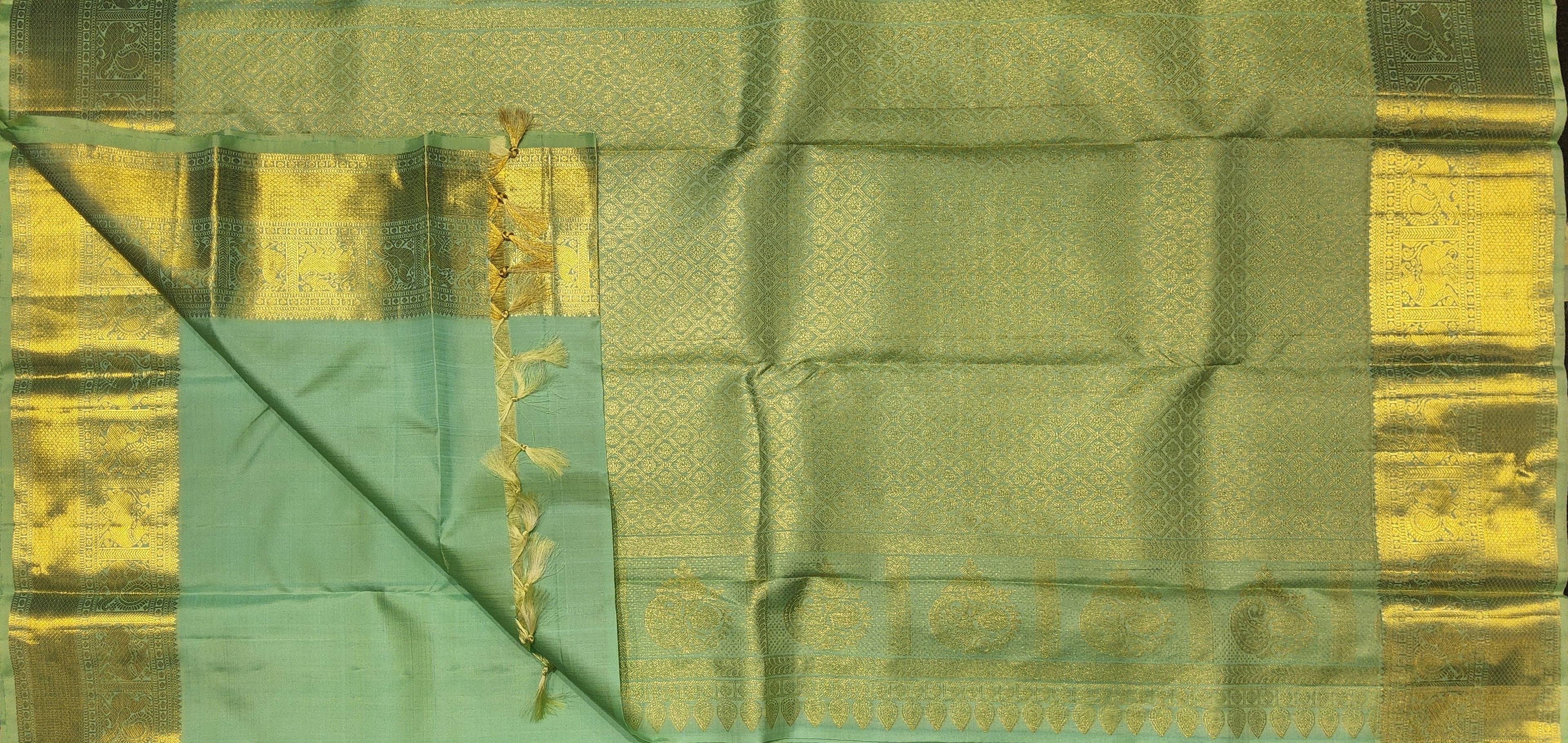 Pista Green Kanchipuram Silk Saree for Arangetram & Dance
